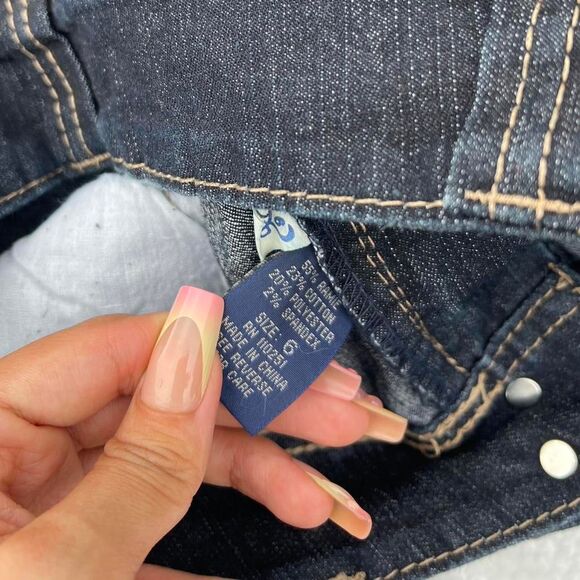 ANGELS CUFFED DARK WASH JEANS - Picture 4 of 5